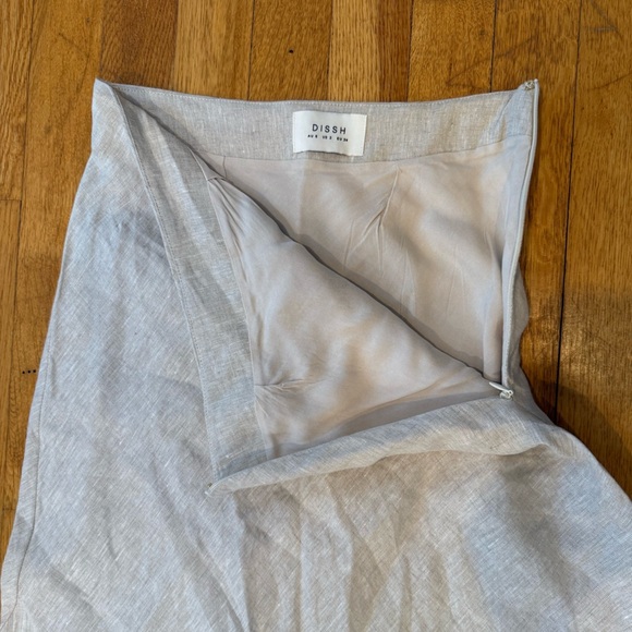 Dissh SET Lucca Linen Strapless Top & Syrah Linen Midi Skirt- Natural - Picture 9 of 9